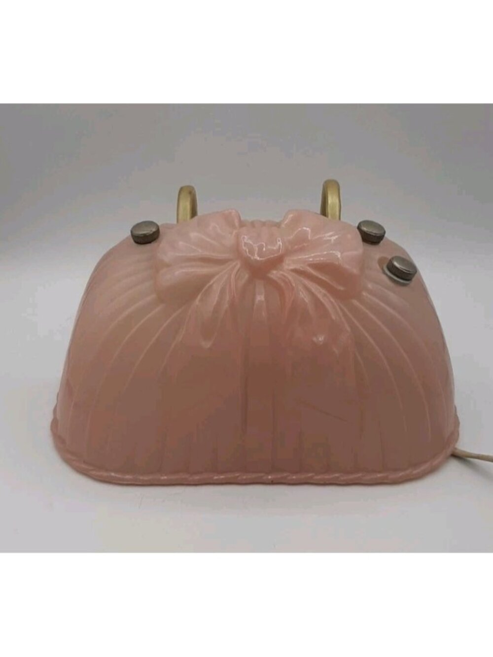 Vintage Pink Glass Lamp Art Deco Reading Light Over the Bed Headboard Electric